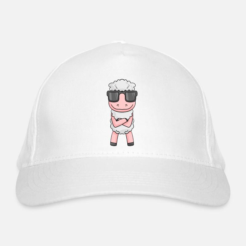 cool sheep with sunglasses Organic Baseball Cap