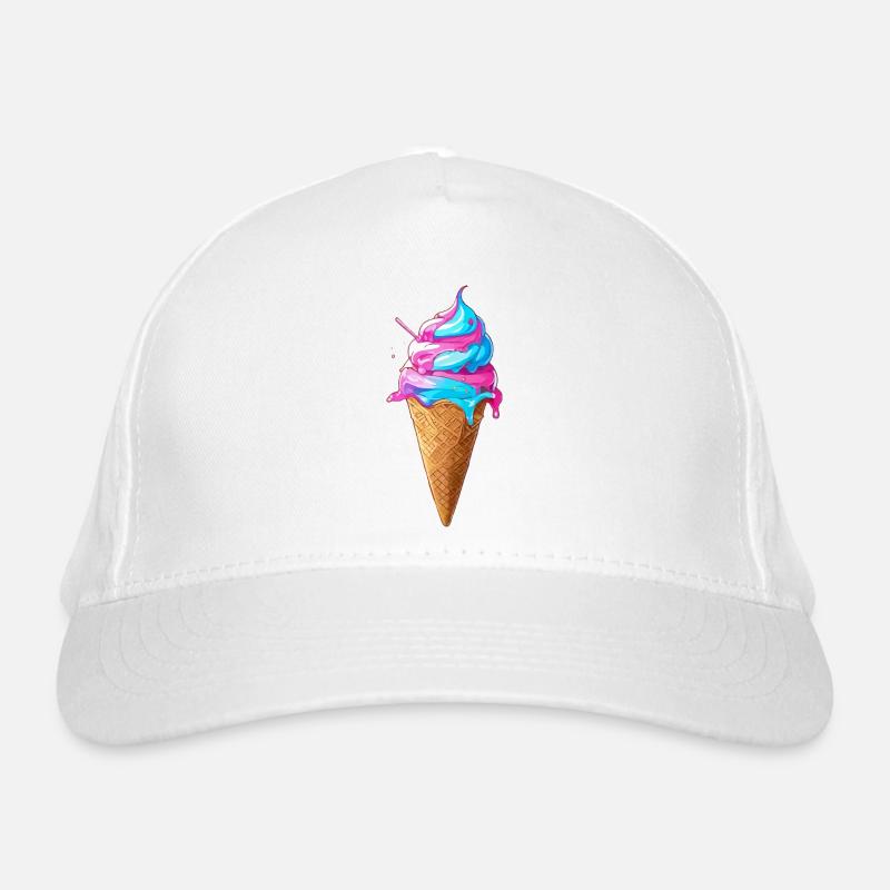 Délicieuse crème glacée | Cornet de crème glacée Synthwave Casquette classique bio