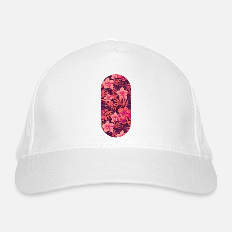 Hibiscus Night Tropical Pattern Organic Baseball Cap