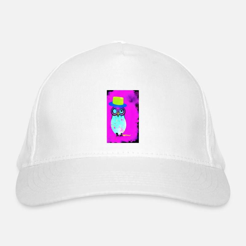 Eule mit Hut Bio-Baseballkappe
