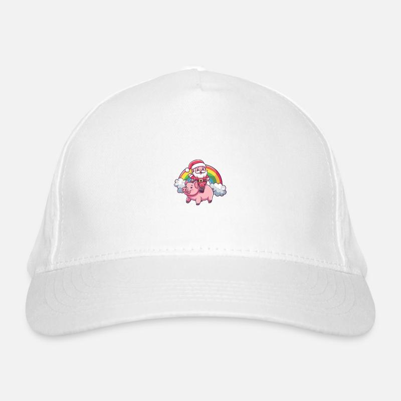 Cochon Père Noël Arc-en-ciel Casquette classique bio