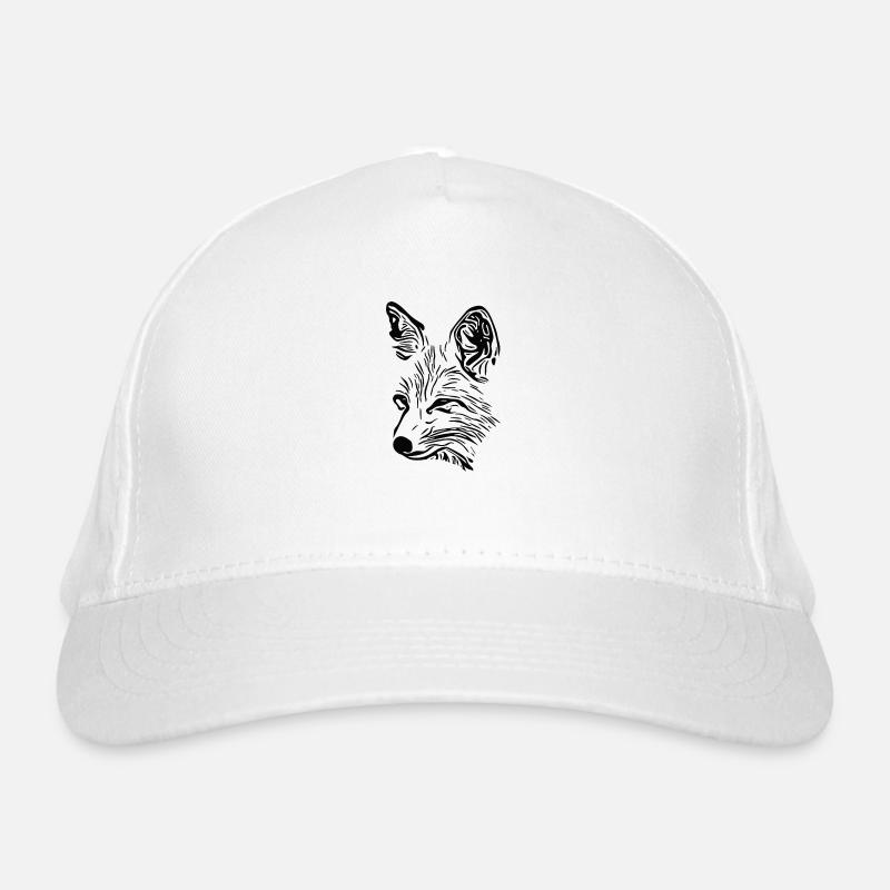 Fuchs Porträt Zeichnung Bio-Baseballkappe