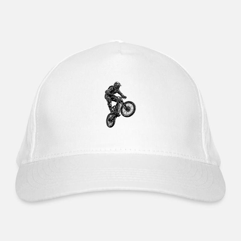 Cooler Radfahrer Springender Mountainbiker Bio-Baseballkappe