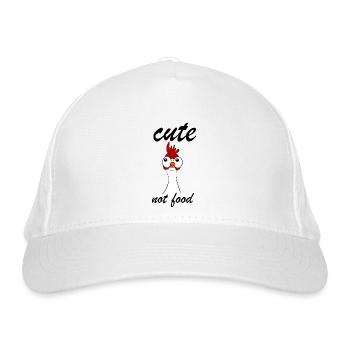 Cute not food design Chicken Vegan - Organic Baseball Cap - white - Front