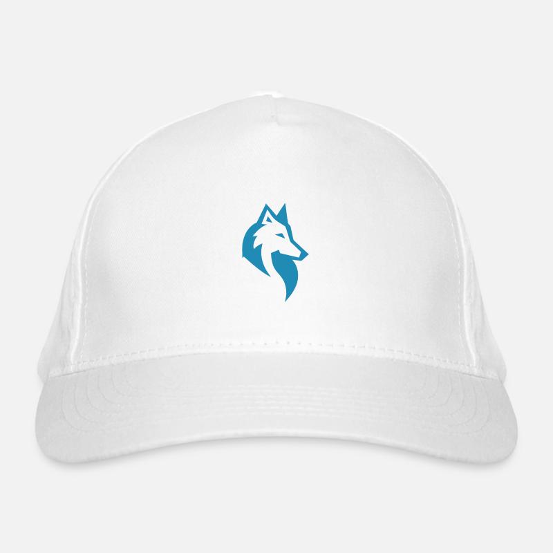 Wolf Silhouette - Bio-Baseballkappe - Weiß