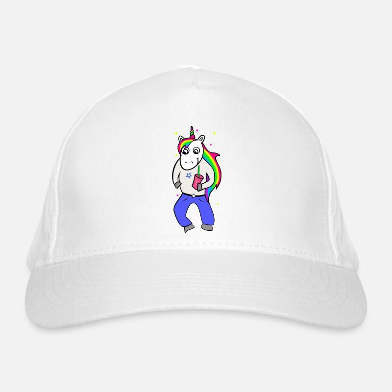 Unicorn disco with drink Organic Baseball Cap
