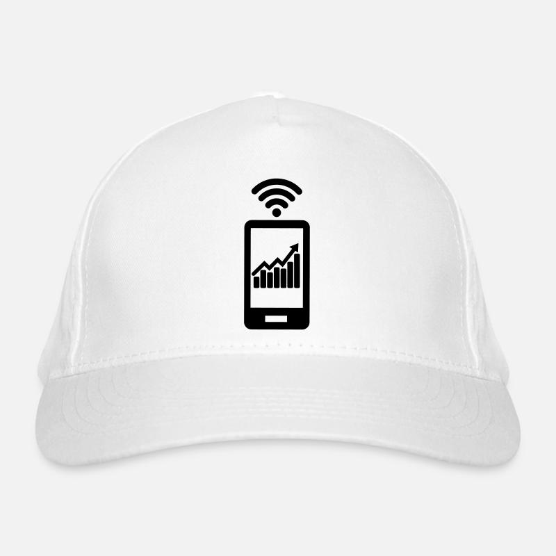 Chart stocks with smartphone Organic Baseball Cap