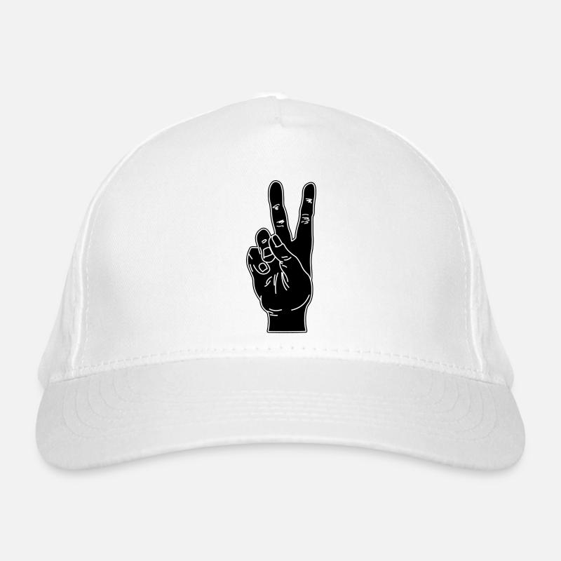 Geste de la main noire paix Casquette classique bio