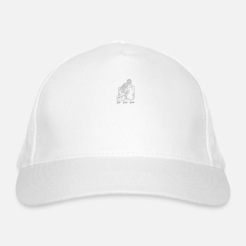 Lebe Liebe Lache - Bio-Baseballkappe - Weiß