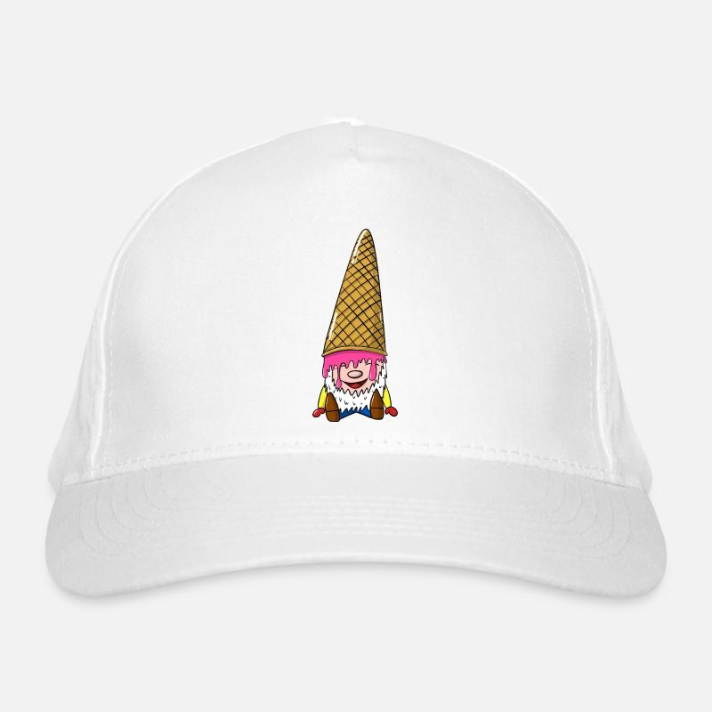 Zwerg mit Eiswaffel - Wichtel mit Eis Bio-Baseballkappe
