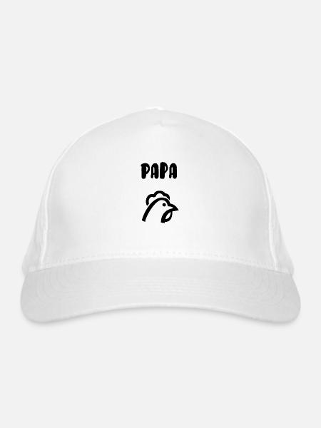 Papa Henne - Bio-Baseballkappe - Weiß