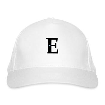 Letter E Initial point - Organic Baseball Cap - white - Front