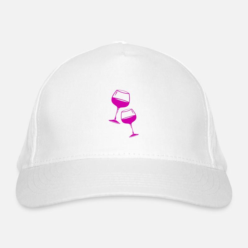 Wine glass red wine icon Organic Baseball Cap