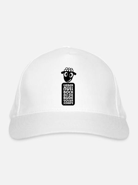 Null Bock - Bio-Baseballkappe - Weiß - Vorne