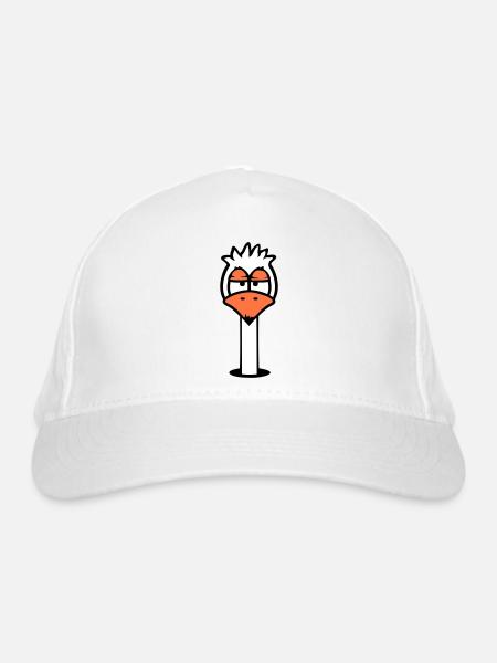 Bird Ground Hole Annoyed Tired Angry Frustrated - Organic Baseball Cap - white - Front