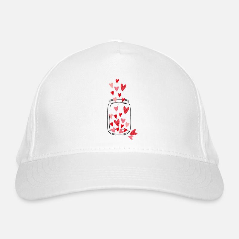 Valentines jar with hearts Bio-Baseballkappe