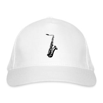 Saxophon - Bio-Baseballkappe - Weiß - Vorne