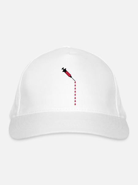 Seringue sang gouttes poids perte médecine - Casquette classique bio - blanc - Devant