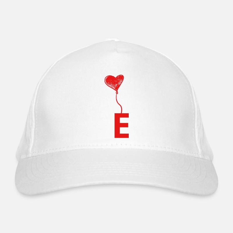 Buchstabe e Herz Bio-Baseballkappe