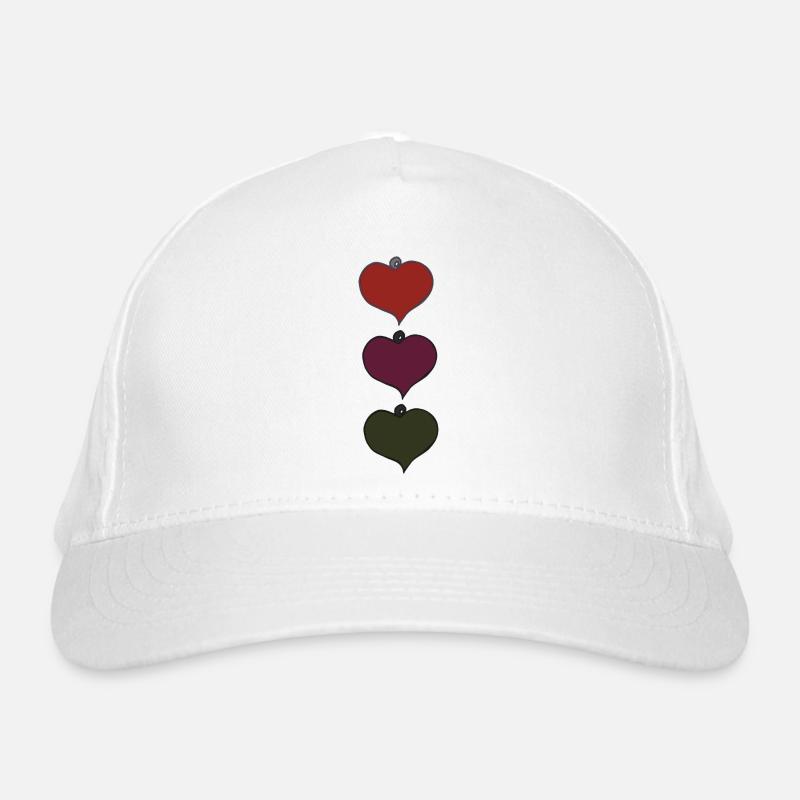 Pendentif coeur triple coloré Casquette classique bio
