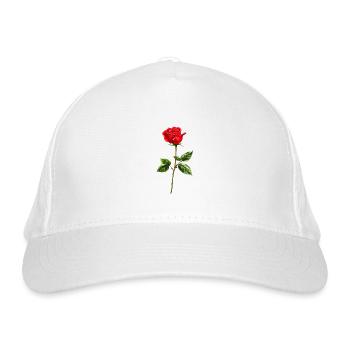 Rose Blume Liebe - Bio-Baseballkappe - Weiß - Vorne