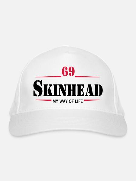 2 colors - Skinhead My Way of Life Skinheads - Organic Baseball Cap - white - Front
