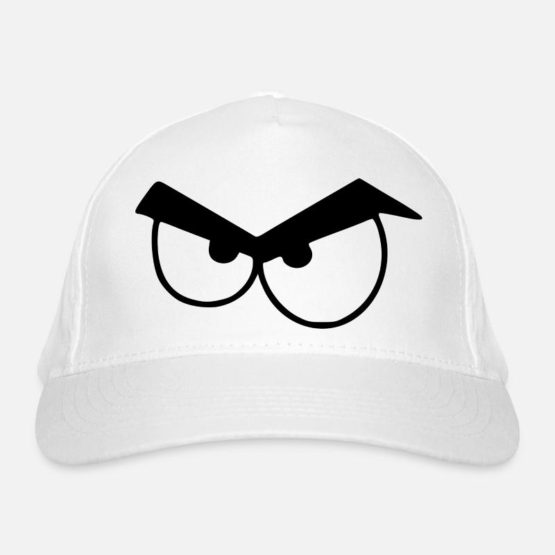 Angry eyes with eyebrows. Organic Baseball Cap