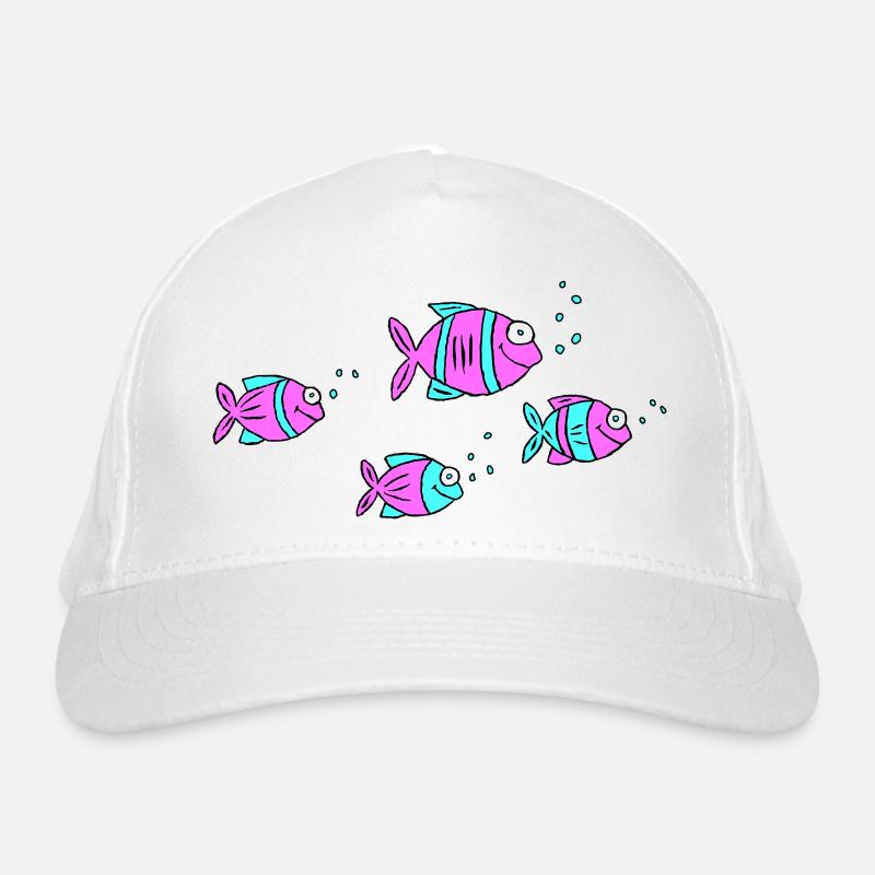Pesce Ciclide Acqua Mare Graffiti Disegno - Berretto da baseball green - bianco
