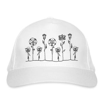 Blumen - Bio-Baseballkappe - Weiß - Vorne