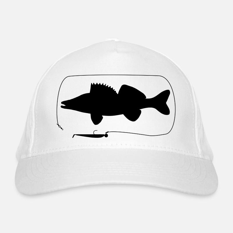 zander mit Gummifisch Bio-Baseballkappe