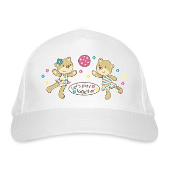 Let's play together - Organic Baseball Cap - white - Front