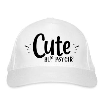 cute but psyche - Bio-Baseballkappe - Weiß - Vorne