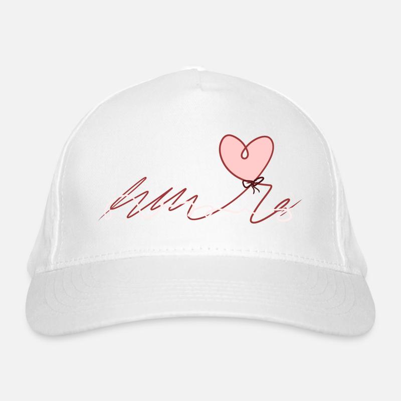 red thread heart love loop Organic Baseball Cap