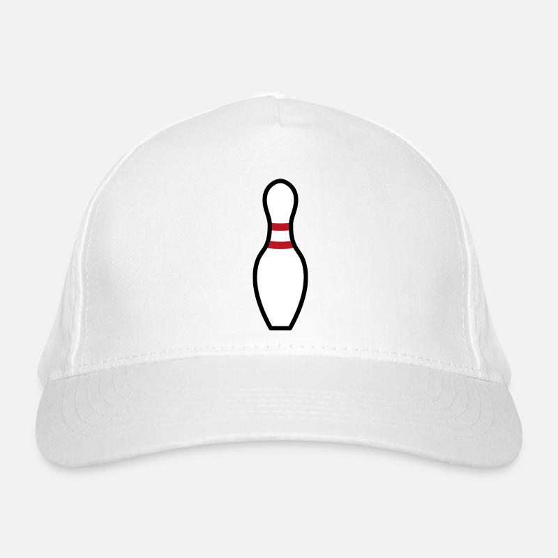Bowling Pin - Organic Baseball Cap - white