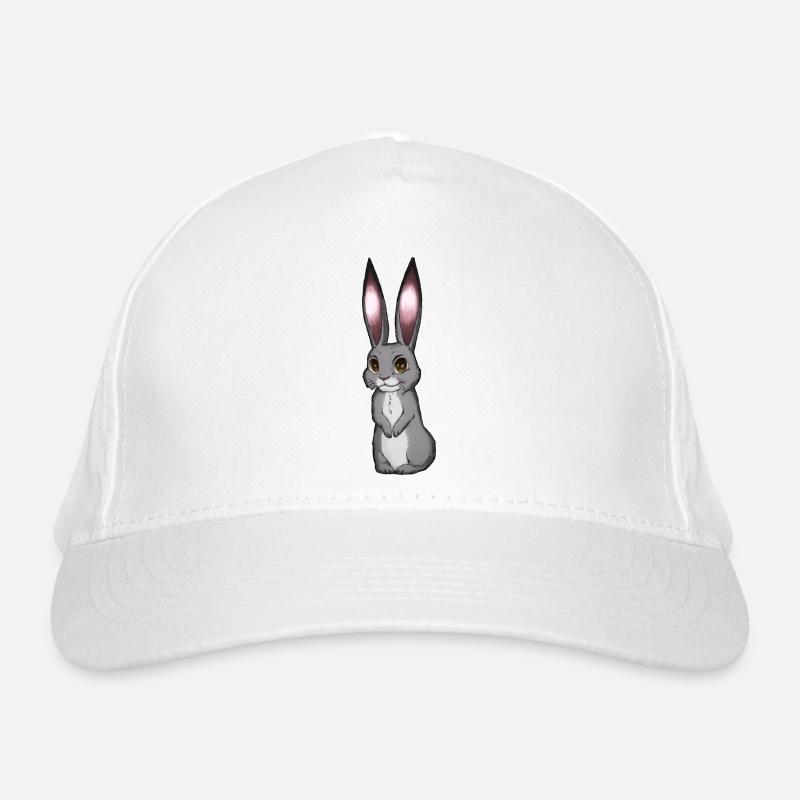 Cartoon Rabbit - Organic Baseball Cap - white
