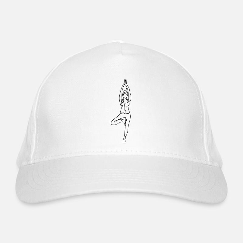 2 Yoga Vrikshasana oder der Baum | Schwarzer Strich Bio-Baseballkappe