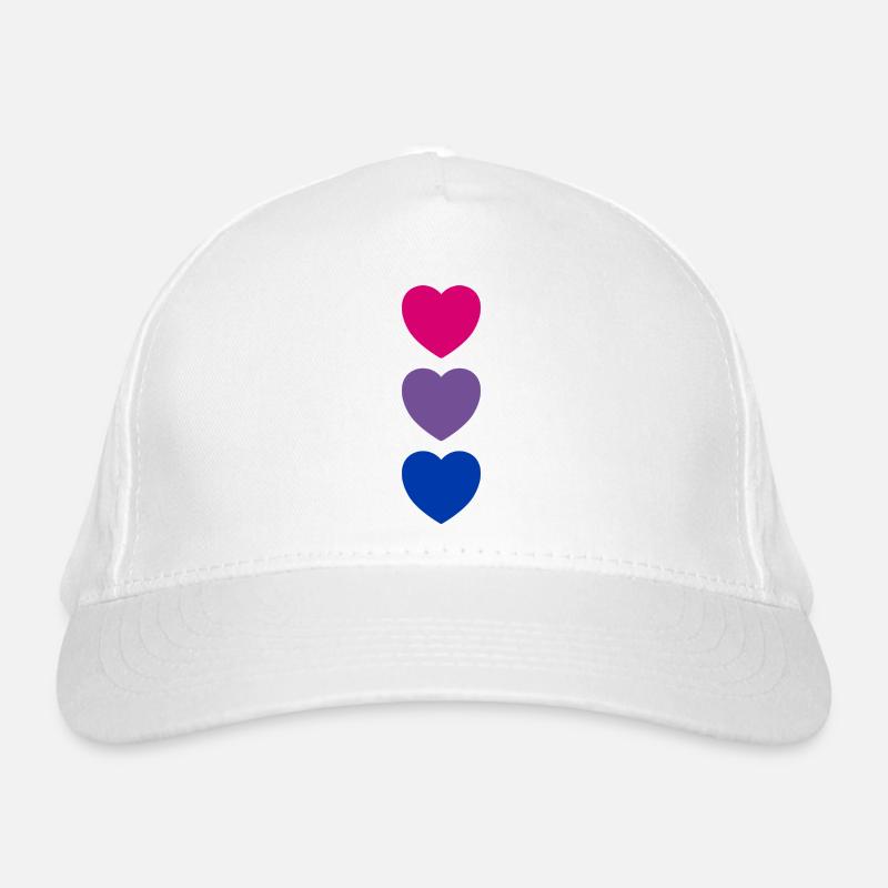 Hearts Bi Flag Colors Subtle Pride Organic Baseball Cap