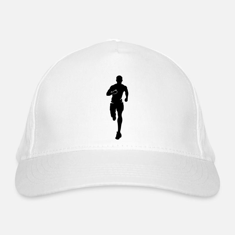 Marathonläufer Silhouette Marathon Bio-Baseballkappe