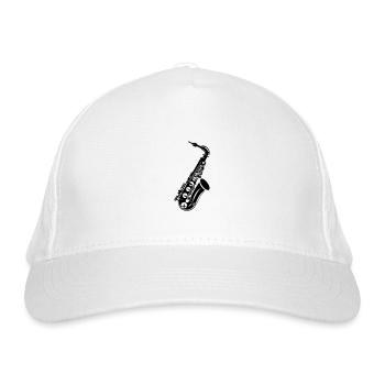 Saxophon - Bio-Baseballkappe - Weiß - Vorne