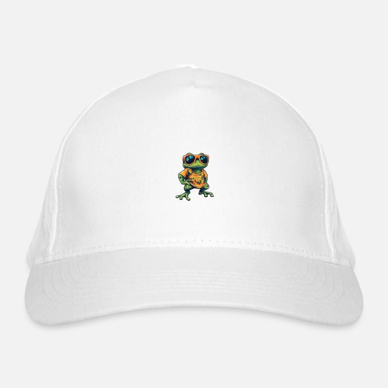 Frosch Comic Urlaub Bio-Baseballkappe