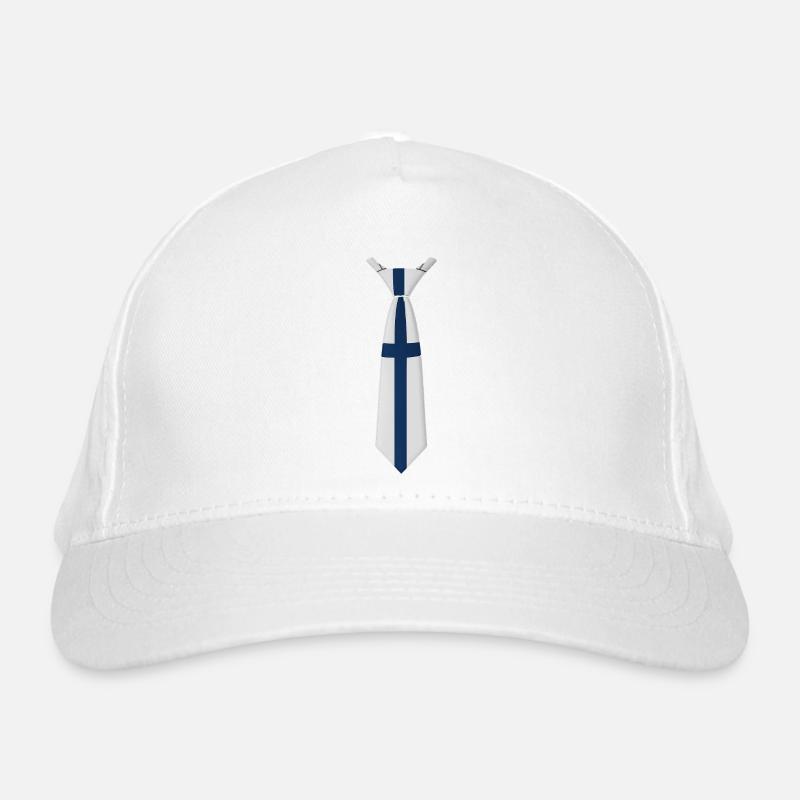 Cravate Finlande – Conception du drapeau - Casquette classique bio - blanc