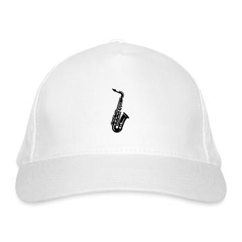 Saxophon - Bio-Baseballkappe - Weiß - Vorne