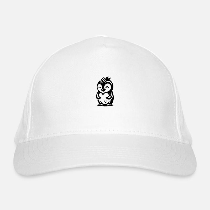 Penguin Drawing with Cute Friendly Expression Organic Baseball Cap