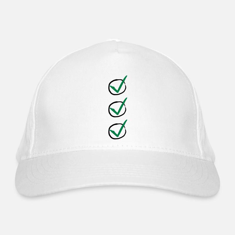 Three Checkmarks Bio-Baseballkappe