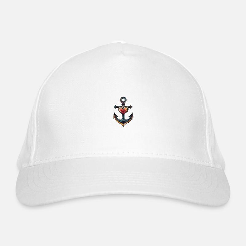 Anchor Heart Organic Baseball Cap