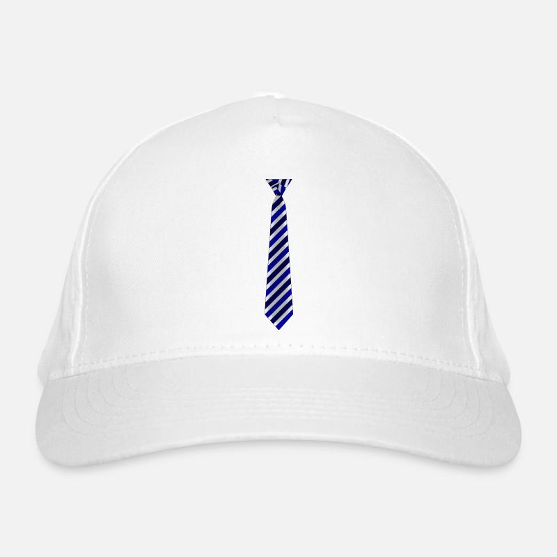 Cravate à rayures Eldredge - Casquette classique bio - blanc