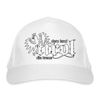 Tirol Design. Dem Land Tirol die Treue - Bio-Baseballkappe - Weiß - Vorne