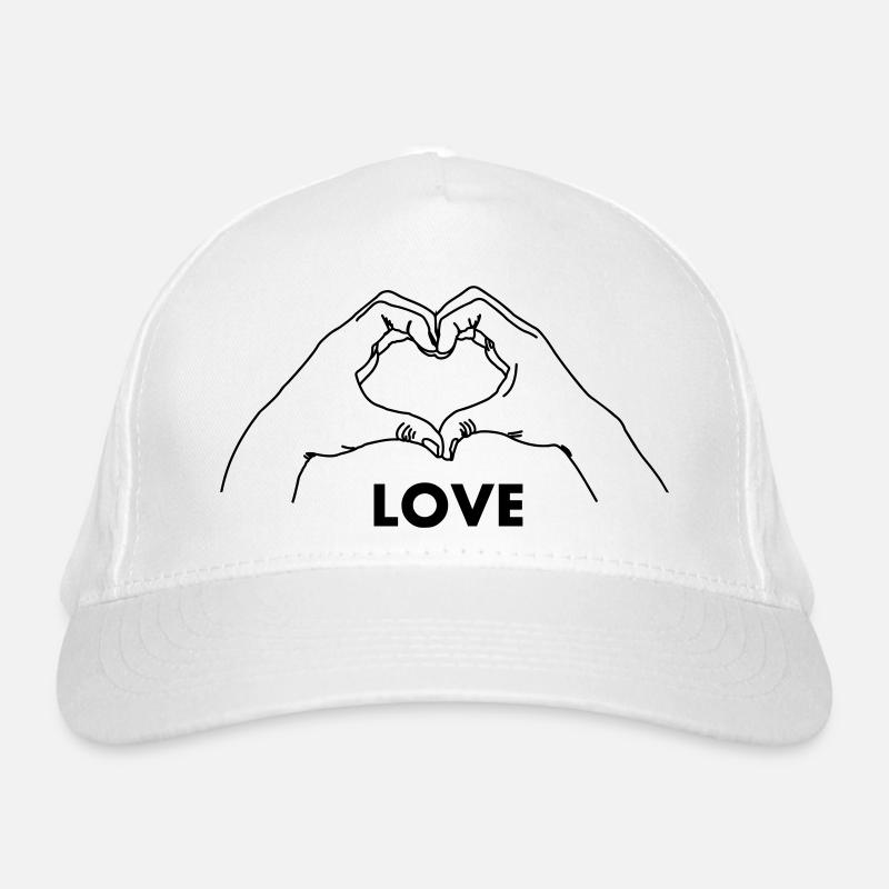 Geste de la main coeur AMOUR Casquette classique bio