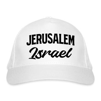 Israel Script Glitter - Bio-Baseballkappe - Weiß - Vorne