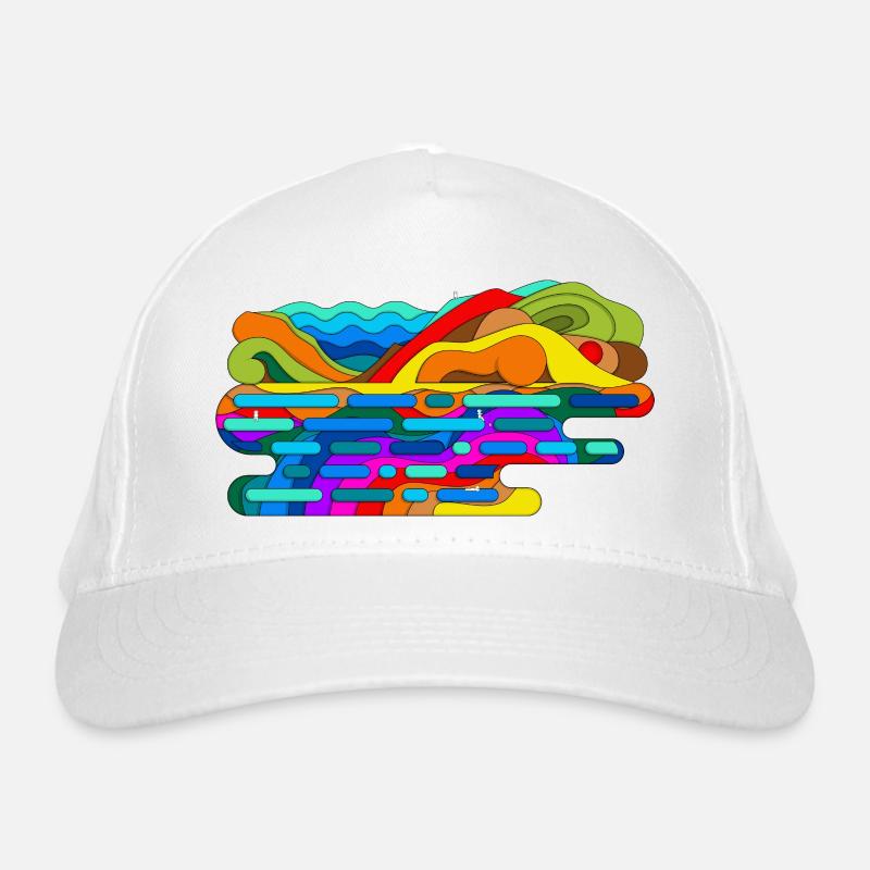 Psychedelische Berge Bio-Baseballkappe